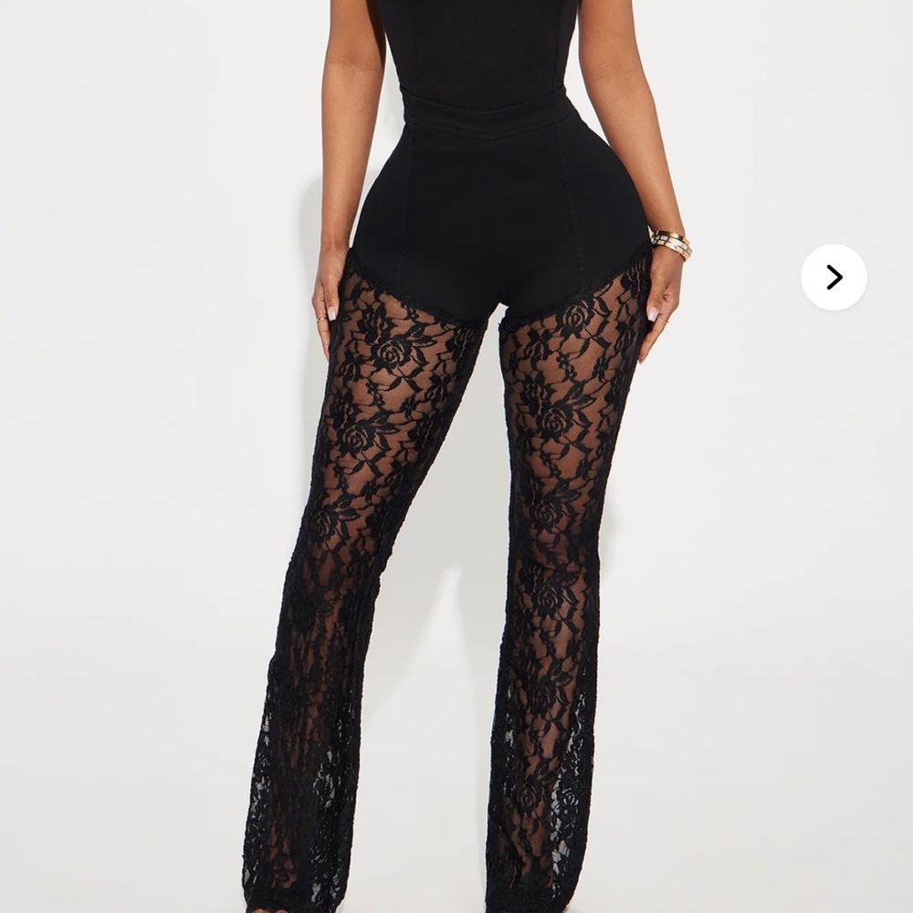 Black Lace Stretch Pants